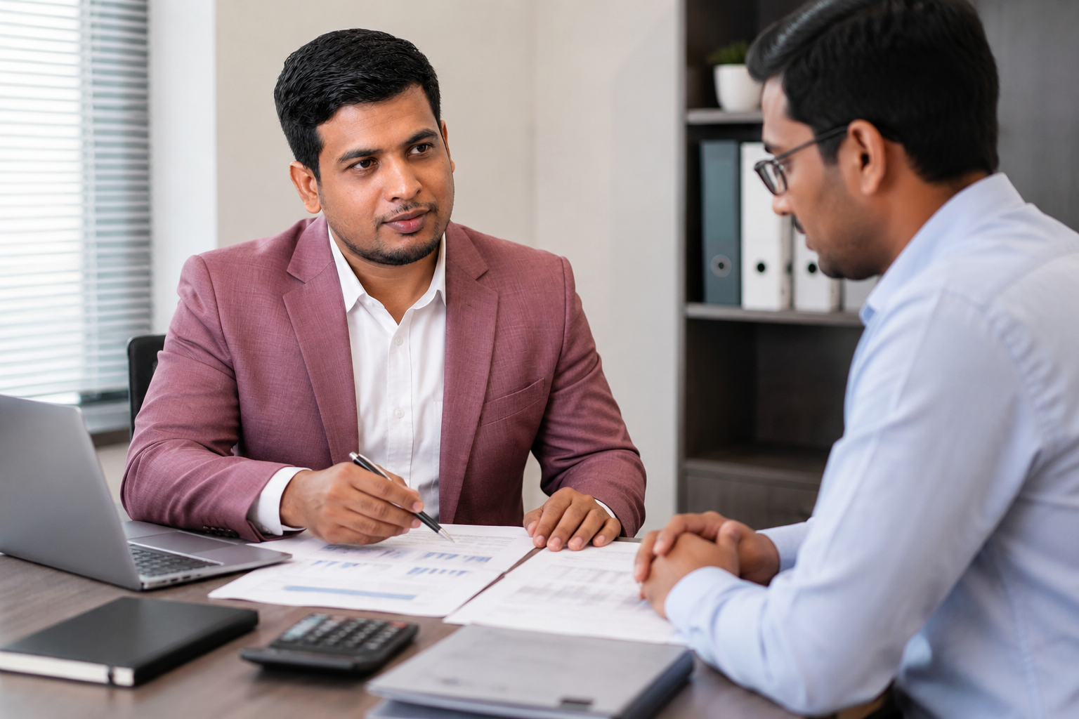 Vertex Advisory professional consulting with a client